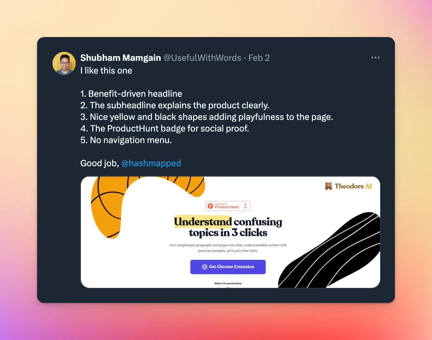 Landing page branding feedback